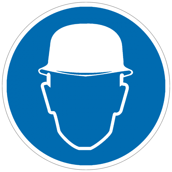Gebotszeichen Kopfschutz benutzen nach BGV A8 (M02)