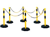 Kettenpfosten 6er-Set aus Stahl, gelb-schwarz