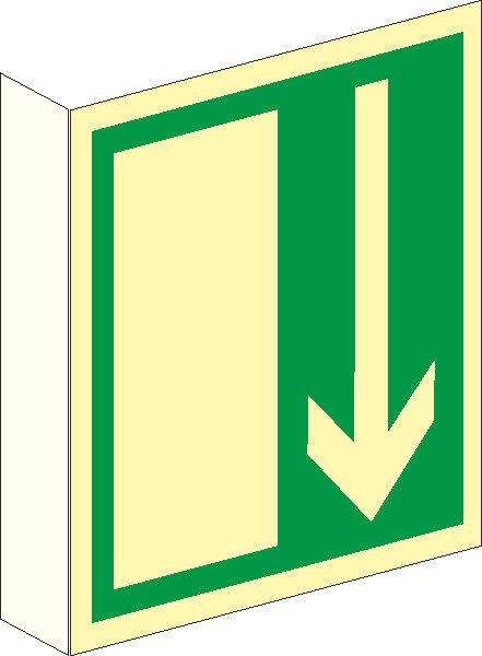 Fahnenschild Notausgang nach BGV A8 (E14)