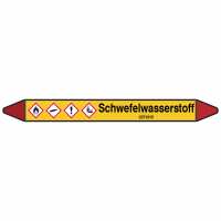 Brady Rohrmarkierer mit Text Schwefelwasserstoff - GEFAHR