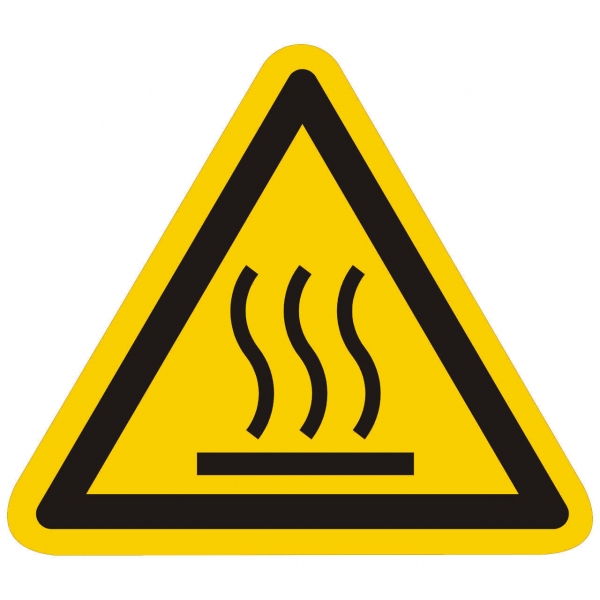 Warnzeichen Warnung vor heißer Oberfläche nach ISO 7010 (W017)