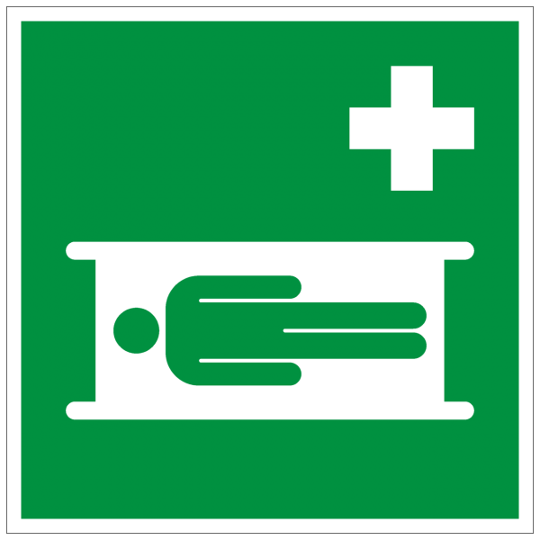 Rettungszeichen Krankentrage nach ISO 7010 (E013) / ASR A1.3