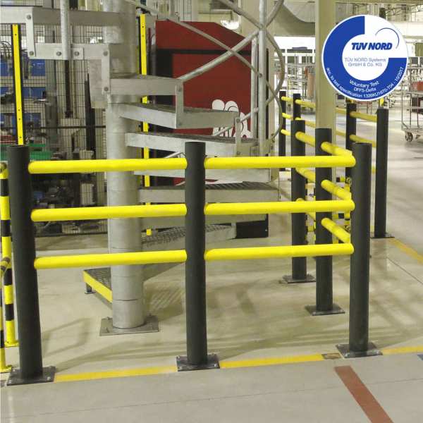Modulares Sicherheitsgeländer DELTA aus flexiblem Spezialkunststoff