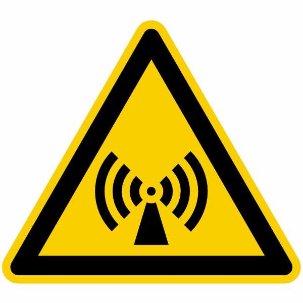 Warnzeichen Warnung vor elektromagnetischem Feld nach BGV A8 (W12)