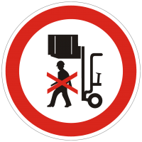 Verbotszeichen Nicht unter angehobene Lasten treten