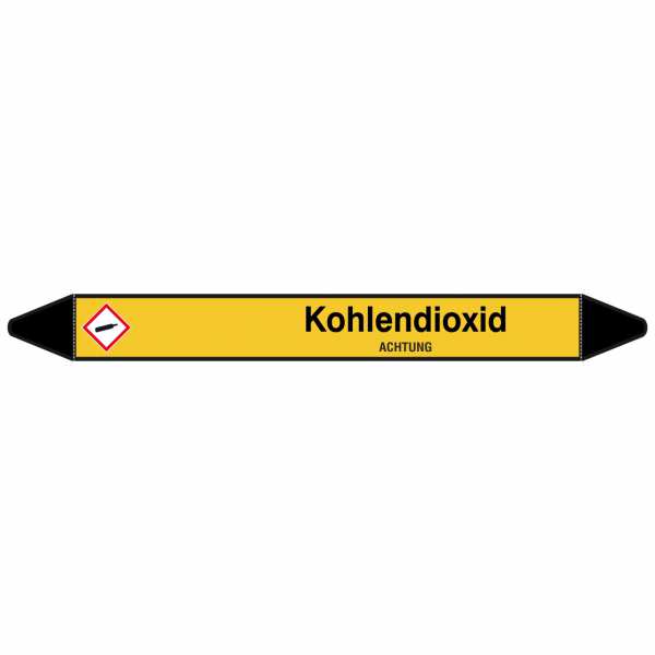 Brady Rohrmarkierer mit Text Kohlendioxid - ACHTUNG