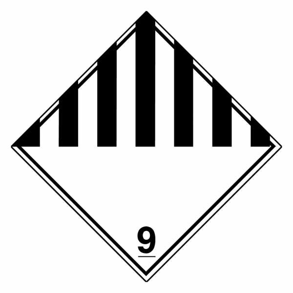 Gefahrzettel Verschiedene gefährliche Stoffe Klasse 9
