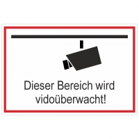 Hinweisschild - Dieser Bereich wird videoüberwacht, 300x200 mm