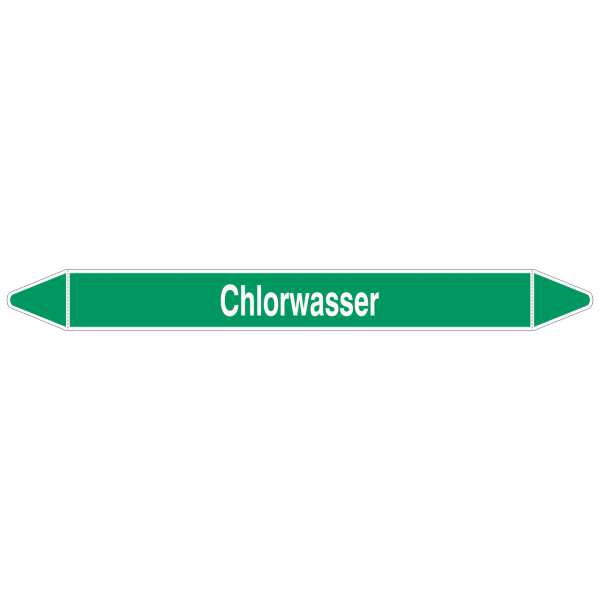 Brady Rohrmarkierer mit Text Chlorwasser