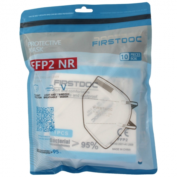 FIRSTDOC Atemschutzmaske FFP2 NR ohne Ausatemventil
