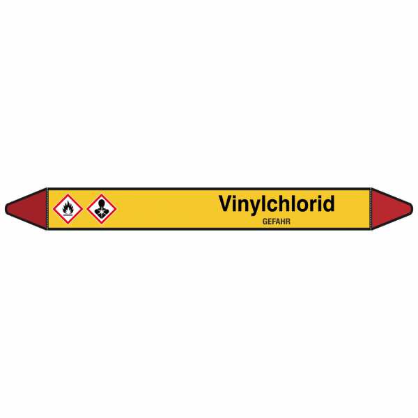 Brady Rohrmarkierer mit Text Vinylchlorid - GEFAHR