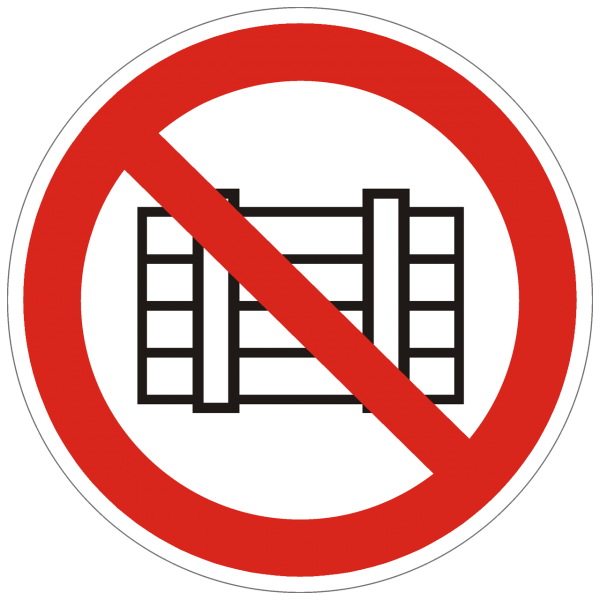 Verbotszeichen Nichts abstellen oder lagern nach BGV A8 (P12)