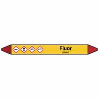Brady Rohrmarkierer mit Text Fluor - GEFAHR