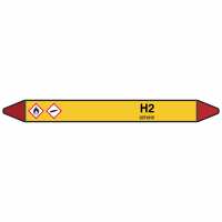 Brady Rohrmarkierer mit Text H2 - GEFAHR
