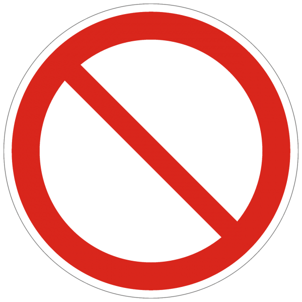 Verbotszeichen Allgemeines Verbotsschild nach BGV A8 (P00)
