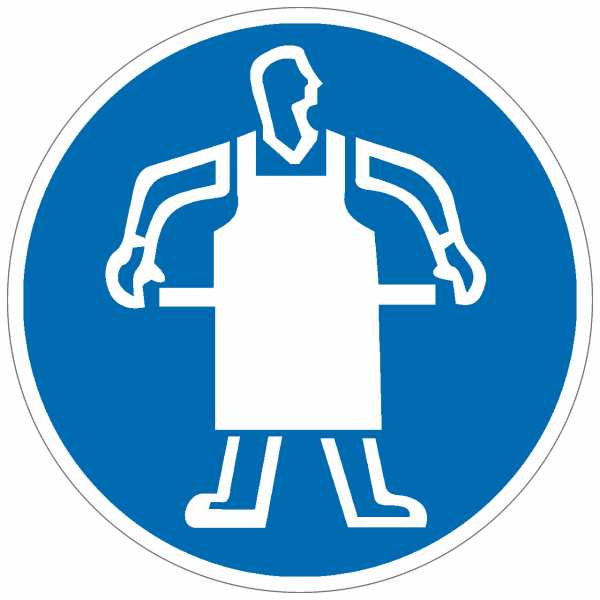 Gebotszeichen Schutzschürze tragen