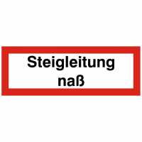 Brandschutzschild mit Text Steigleitung nass
