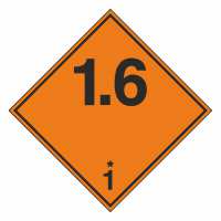 Gefahrzettel Explosive Stoffe und Gegenstände mit Explosivstoff Klasse 1.6