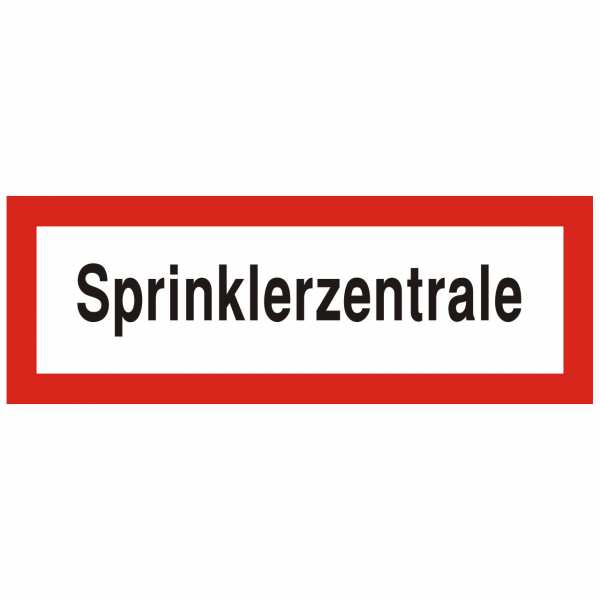 Brandschutzschild mit Text Sprinklerzentrale