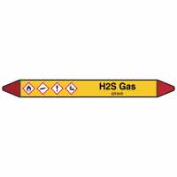 Brady Rohrmarkierer mit Text H2S Gas - GEFAHR