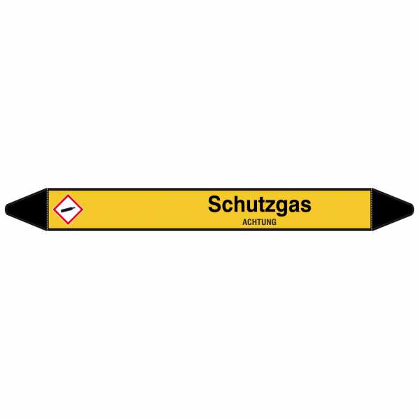 Brady Rohrmarkierer mit Text Schutzgas - ACHTUNG