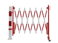 Scherengitter aus Stahl mit Rollen und Montagekit für bestehende Pfosten