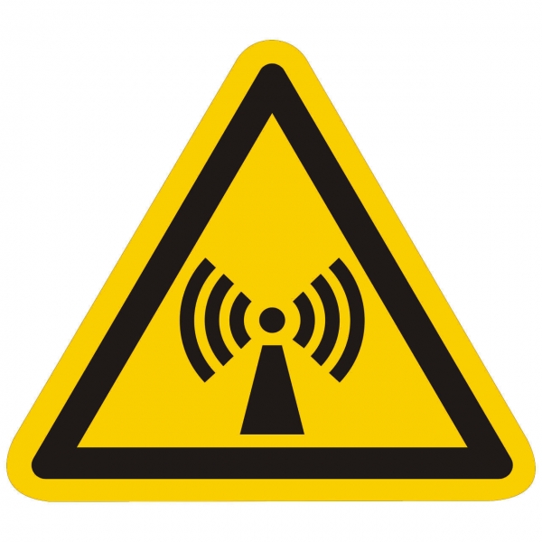 Warnzeichen Warnung vor nichtionisierender Strahlung nach ISO 7010 (W005)