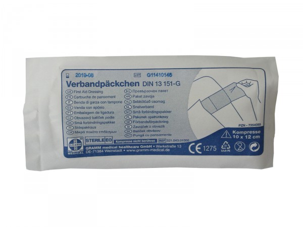 Verbandpäckchen groß, gemäß DIN 13151, 100x120 mm