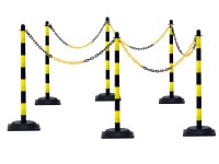 Kettenpfosten-Set aus Kunststoff gelb-schwarz